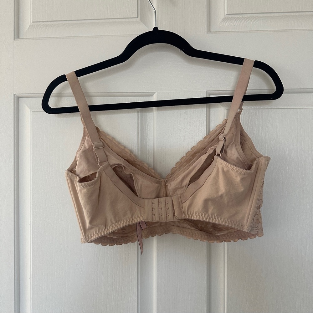 Lace Nursing Bra | Nude Floral Clip-Down Maternity Bra Size 36F - Picture 5 of 7